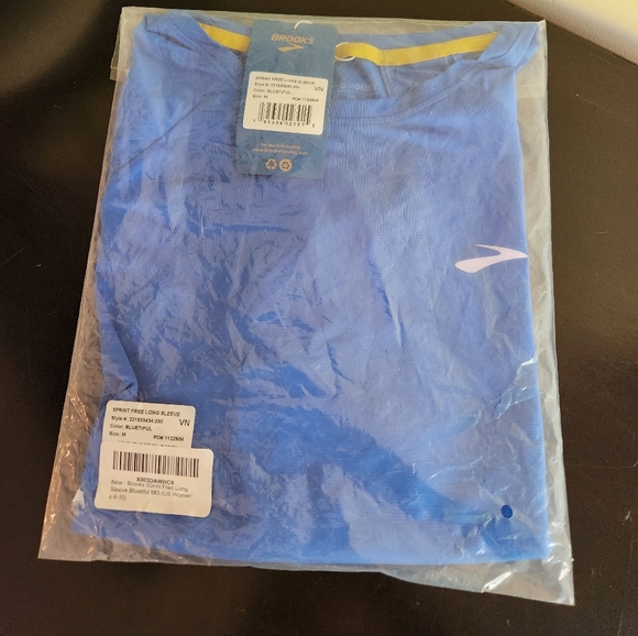 NWT Brooks Sprint Free Long Sleeve Shirt in Bluetiful - Picture 2 of 3